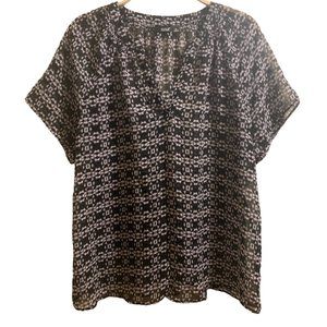 a.n.a sheer v-neck cap sleeve blouse